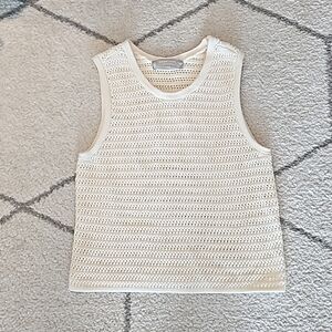 NWOT Everlane The Organic Cotton Open-Stitch Tank White XXS